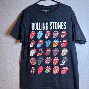 The Rolling Stones Graphic T Shirt Black Size L Band Tee Cotton